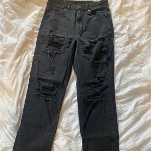 American Eagle Outfitters Black mom jeans Distressed Style